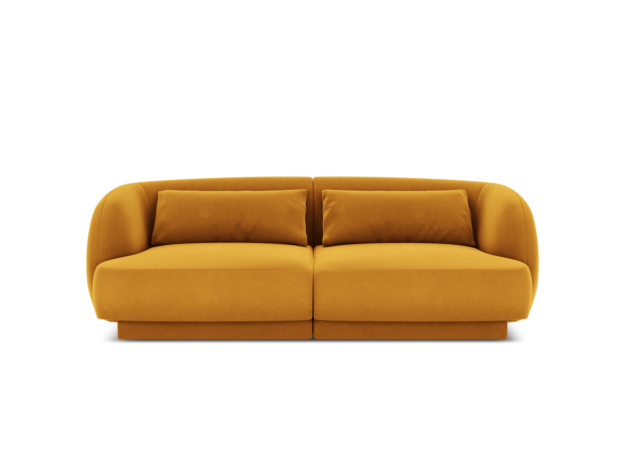 Canapea 2 locuri, Tulum, Cosmopolitan Design, 180x90x70 cm, catifea, galben - imagine 7